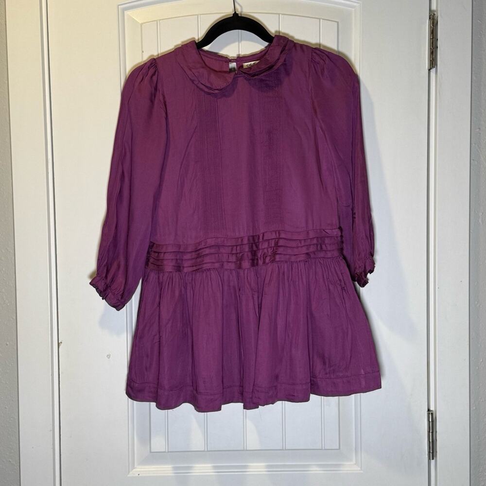 Nellystella Purple Babydoll Dress with Peter Pan Collar Size 10